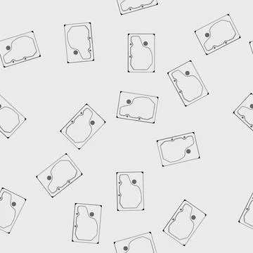Seamless pattern data hard drive cartoon vector 库存插图