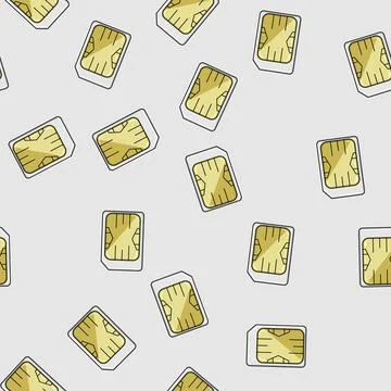 Seamless pattern data sim card cartoon vector 스톡 일러스트
