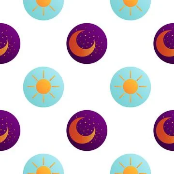 Seamless pattern day and night illustration Stock Illustration