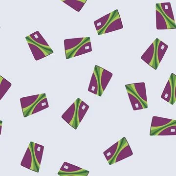 Seamless pattern debit credit card cartoon vector Illustrazione stock