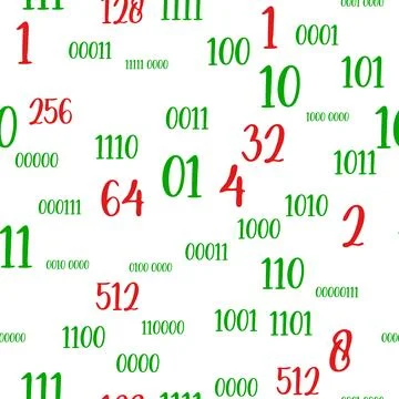 Seamless pattern of decimal code. High-tech futuristic colorful decimal compu Stock Illustration