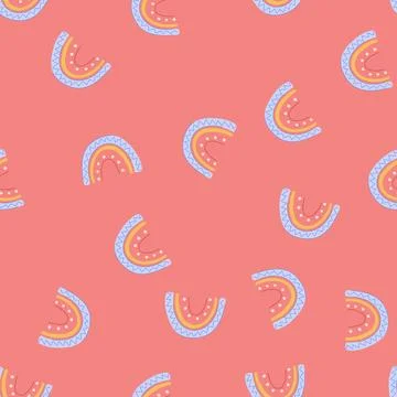 Seamless pattern decor baby boho rainbow cartoon vector Stock Illustration