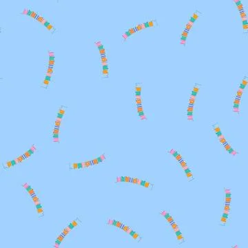 Seamless pattern decor birthday flags cartoon vector Illustrazione stock