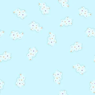 Seamless pattern decor boho cloud cartoon vector Stock Illustration
