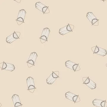 Seamless pattern decor macrame wall hanging cartoon vector Stock Illustration