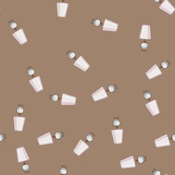 Seamless pattern decor vintage table lamp cartoon vector 스톡 일러스트