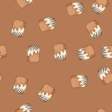 Seamless pattern decorate easter cupcake cartoon vector Stock Illustration