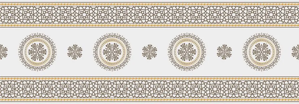 Seamless pattern decorated with chains and pearls. Stock Illustration