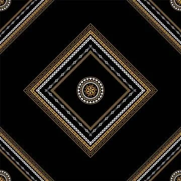 Seamless pattern decorated with chains and pearls. Stock Illustration