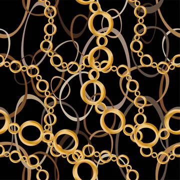 Seamless pattern decorated with chains and pearls. Stock Illustration