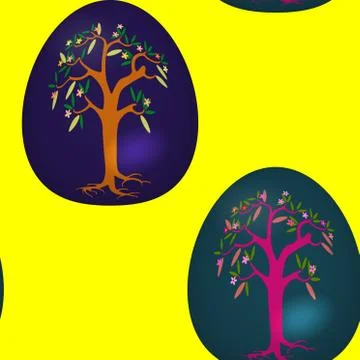 Seamless pattern with decorated Easter eggs Stock Illustration