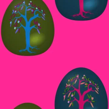 Seamless pattern with decorated Easter eggs Stock Illustration