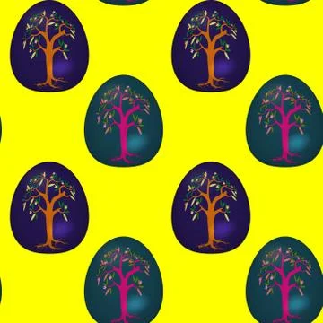 Seamless pattern with decorated Easter eggs Stock Illustration