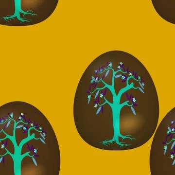 Seamless pattern with decorated Easter eggs Stock Illustration