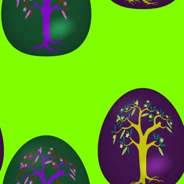 Seamless pattern with decorated Easter eggs Stock Illustration