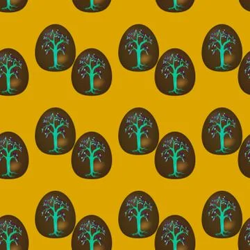 Seamless pattern with decorated Easter eggs Stock Illustration