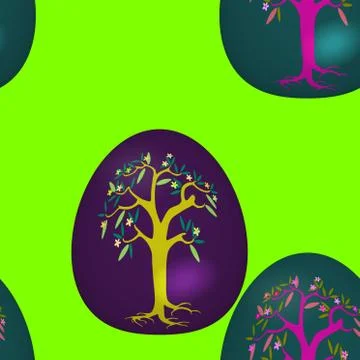 Seamless pattern with decorated Easter eggs Stock Illustration