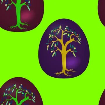 Seamless pattern with decorated Easter eggs Stock Illustration