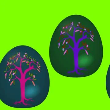 Seamless pattern with decorated Easter eggs Stock Illustration