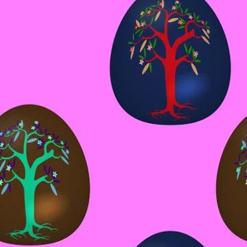 Seamless pattern with decorated Easter eggs Illustrazione stock