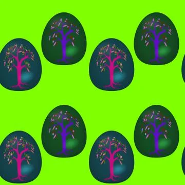 Seamless pattern with decorated Easter eggs Stock Illustration