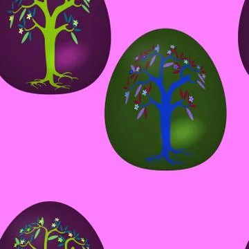 Seamless pattern with decorated Easter eggs Stock Illustration