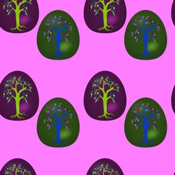 Seamless pattern with decorated Easter eggs Stock Illustration