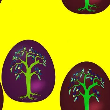 Seamless pattern with decorated Easter eggs Stock Illustration