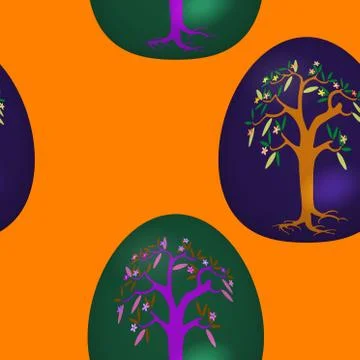 Seamless pattern with decorated Easter eggs Stock Illustration