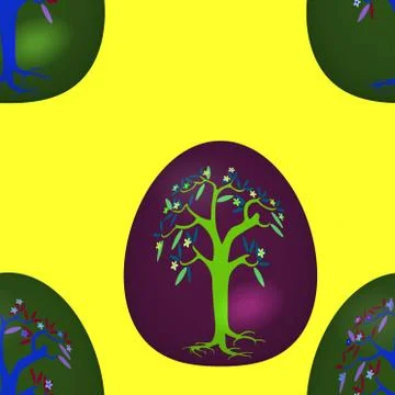 Seamless pattern with decorated Easter eggs イラスト素材