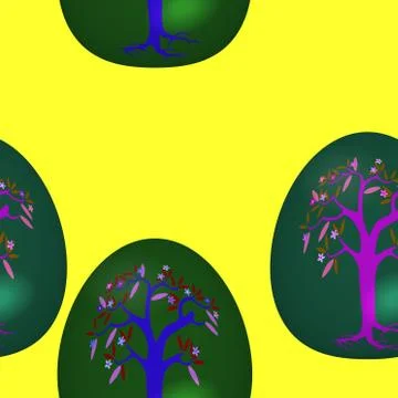 Seamless pattern with decorated Easter eggs 스톡 일러스트