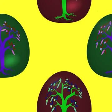 Seamless pattern with decorated Easter eggs Stock Illustration