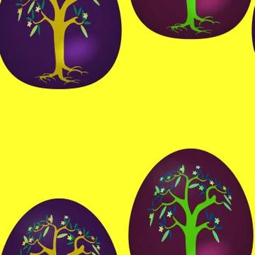 Seamless pattern with decorated Easter eggs Illustrazione stock