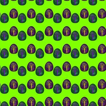 Seamless pattern with decorated Easter eggs Stock Illustration