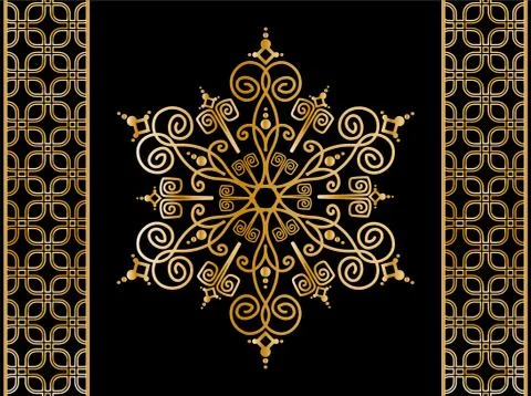 Seamless pattern decorated with precious stones, gold chains and pearls. Stock Illustration