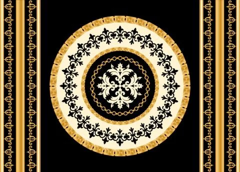 Seamless pattern decorated with precious stones, gold chains and pearls. Stock Illustration
