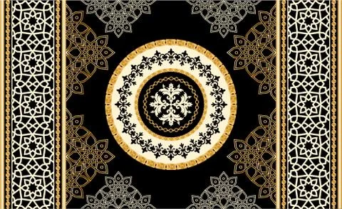 Seamless pattern decorated with precious stones, gold chains and pearls. Stock Illustration