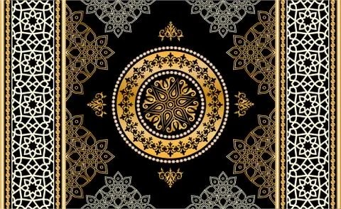 Seamless pattern decorated with precious stones, gold chains and pearls. Stock Illustration