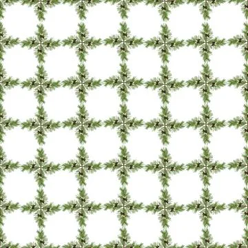 Seamless pattern, decoration, background of natural green branches of pine co Stock Photos