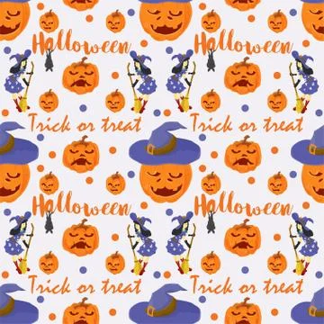 Seamless pattern for decoration design for all saints eve holiday Halloween W Stock Illustration