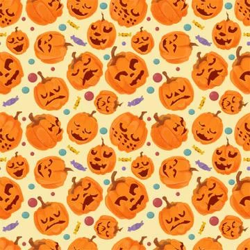 Seamless pattern for decoration design for the holiday all saints eve Hallowe Stock Illustration