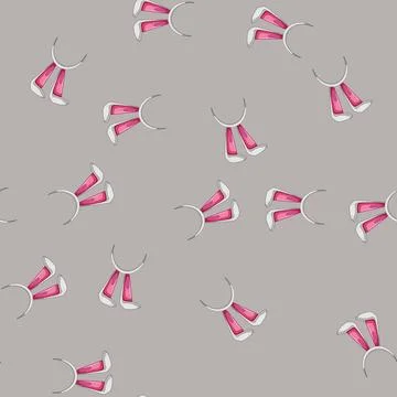 Seamless pattern decoration easter bunny ear cartoon vector 库存插图