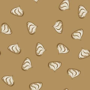 Seamless pattern decoration meringue cartoon vector Stock Illustration