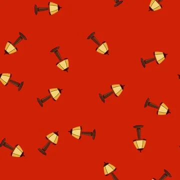 Seamless pattern decoration vintage table lamp cartoon vector Stock Illustration