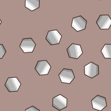 Seamless pattern decoration wall mirror cartoon vector Illustrazione stock