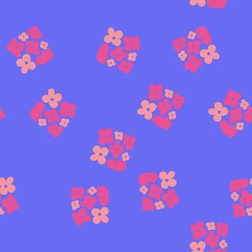 Seamless pattern decorative abstract square flowers cartoon vector Stock Illustration