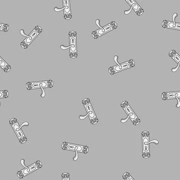 Seamless pattern Decorative antique door handle with keyhole opening concept Illustration