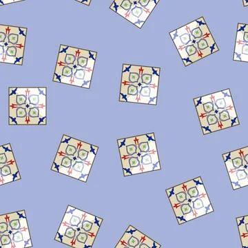 Seamless pattern decorative arabic mosaic tile cartoon vector Stock Illustration