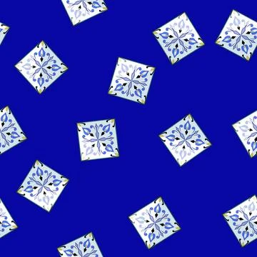 Seamless pattern decorative azulejos ornament tile cartoon vector Stockillustratie
