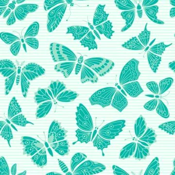 Seamless pattern with decorative butterflies Stock Illustration